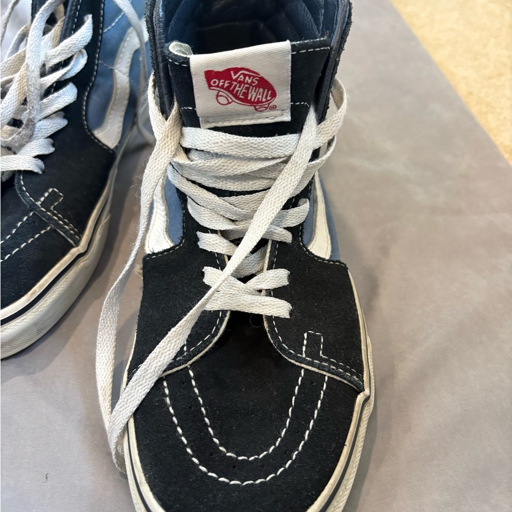 Vans High-Top Sneakers - Black and White Canvas
